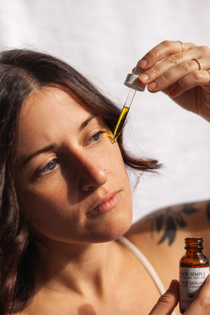 Rosehip Chamomile Face Serum for Sensitive Skin - Certified Organic, Vegan & Cruelty-free