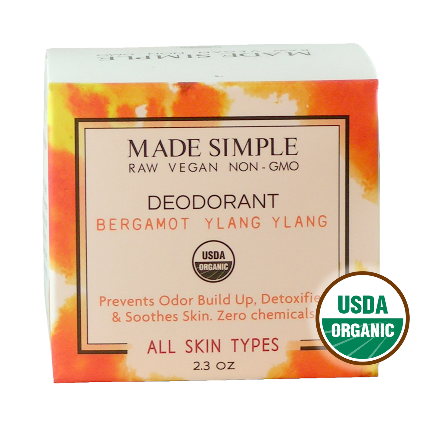 Bergamot Ylang Ylang Deodorant - Certified Organic, Vegan & Cruelty-free