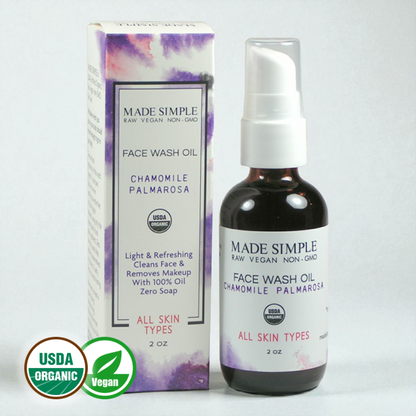 Chamomile Palmarosa Face Wash - Certified Organic, Vegan & Cruelty-free