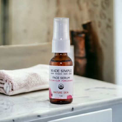 Helichrysum Pomegranate Face Serum for Mature Skin - Certified Organic, Vegan & Cruelty-free