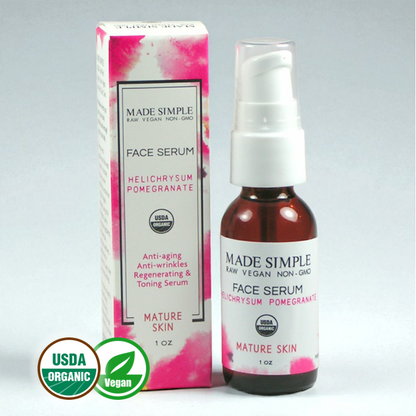 Helichrysum Pomegranate Face Serum for Mature Skin - Certified Organic, Vegan & Cruelty-free