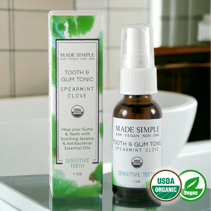 Spearmint Clove Tooth & Gum Tonic - Certified Organic, Vegan & Cruelty-free