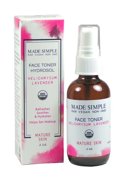 Helichrysum Lavender Face Toner for Mature Skin - Certified Organic, Vegan & Cruelty-free