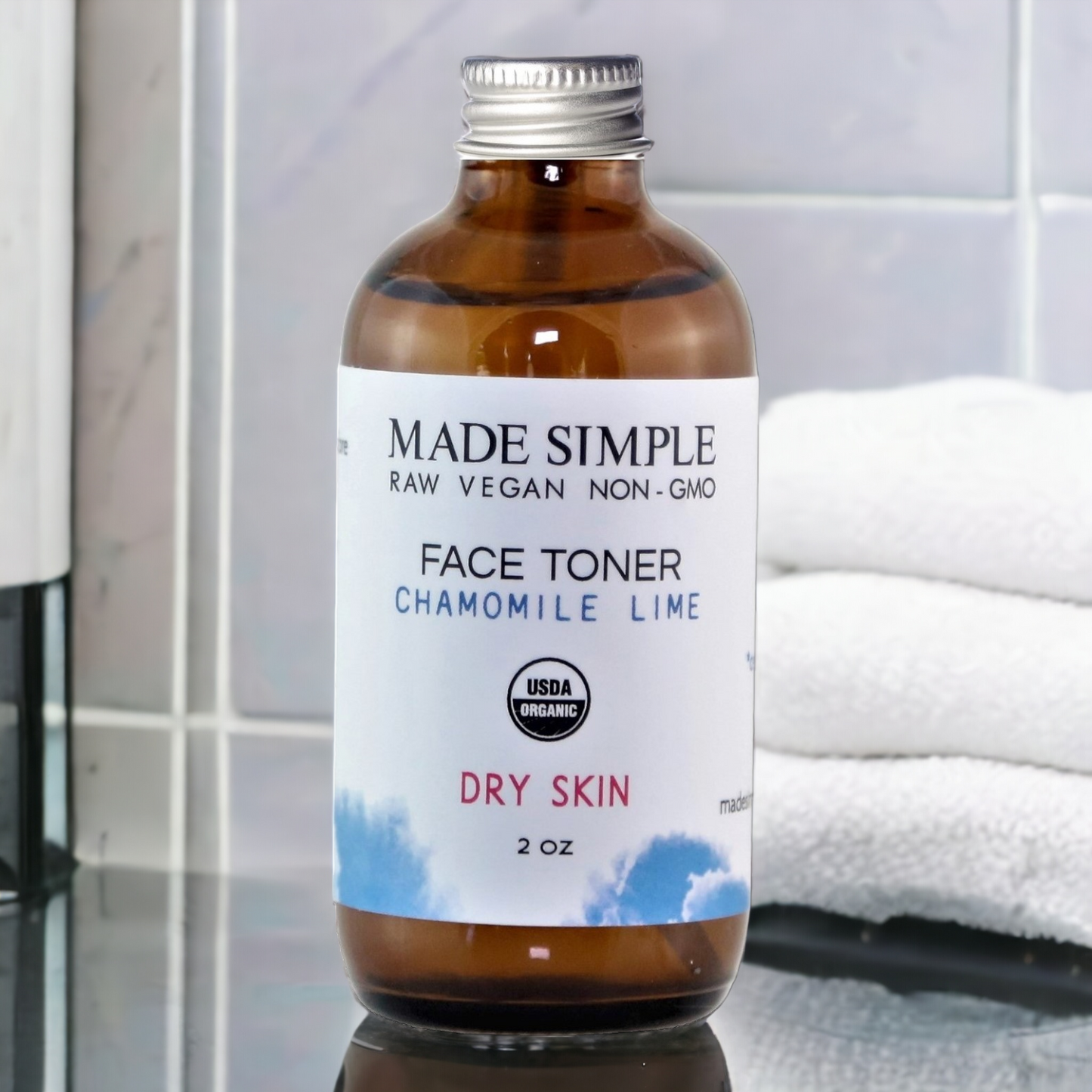 Chamomile Lime Face Toner for Dry Skin - Certified Organic, Vegan & Cruelty-free