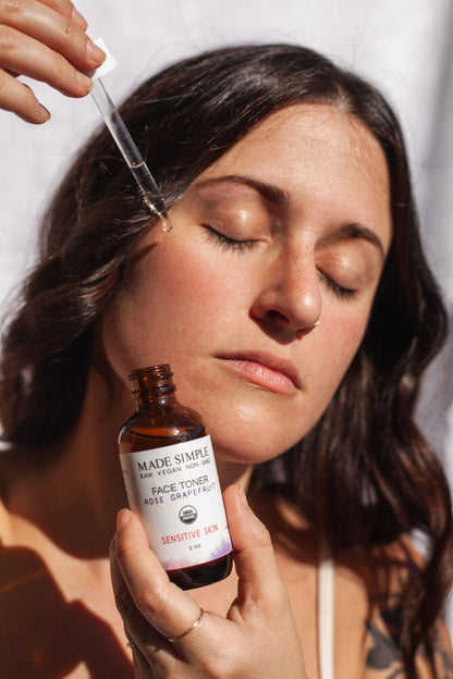Rose Grapefruit Face Toner for Sensitive Skin - Certified Organic, Vegan & Cruelty-free