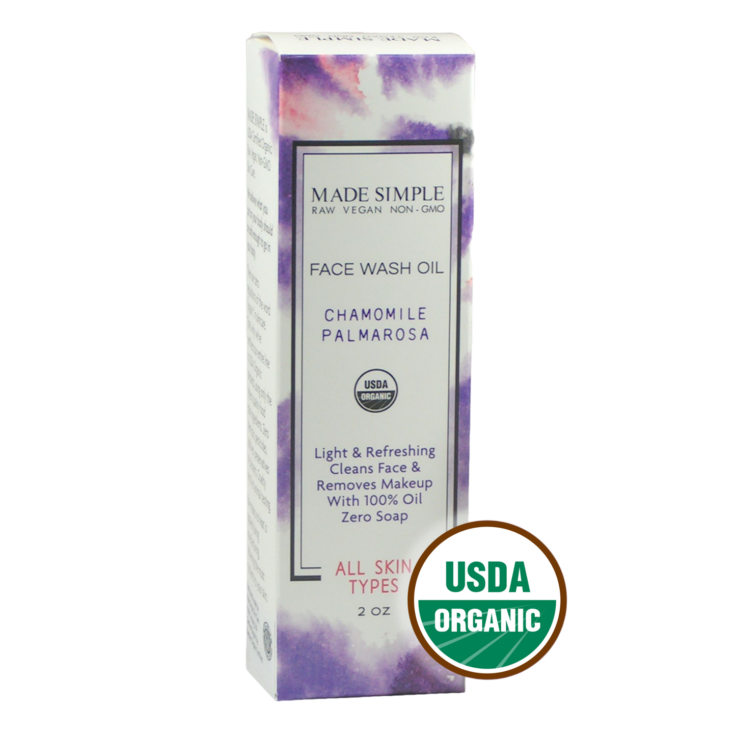 Chamomile Palmarosa Face Wash - Certified Organic, Vegan & Cruelty-free