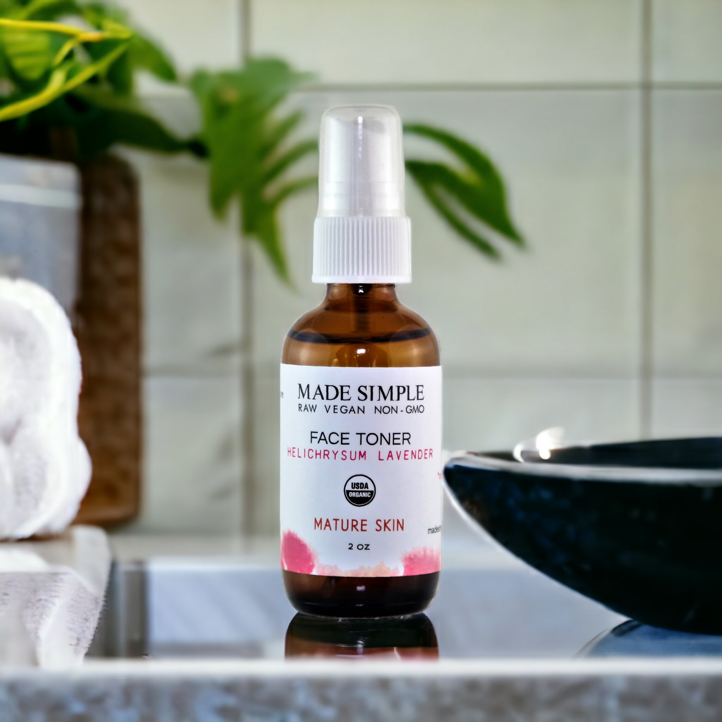 Helichrysum Lavender Face Toner for Mature Skin - Certified Organic, Vegan & Cruelty-free