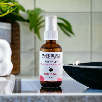 Helichrysum Lavender Face Toner for Mature Skin - Certified Organic, Vegan & Cruelty-free